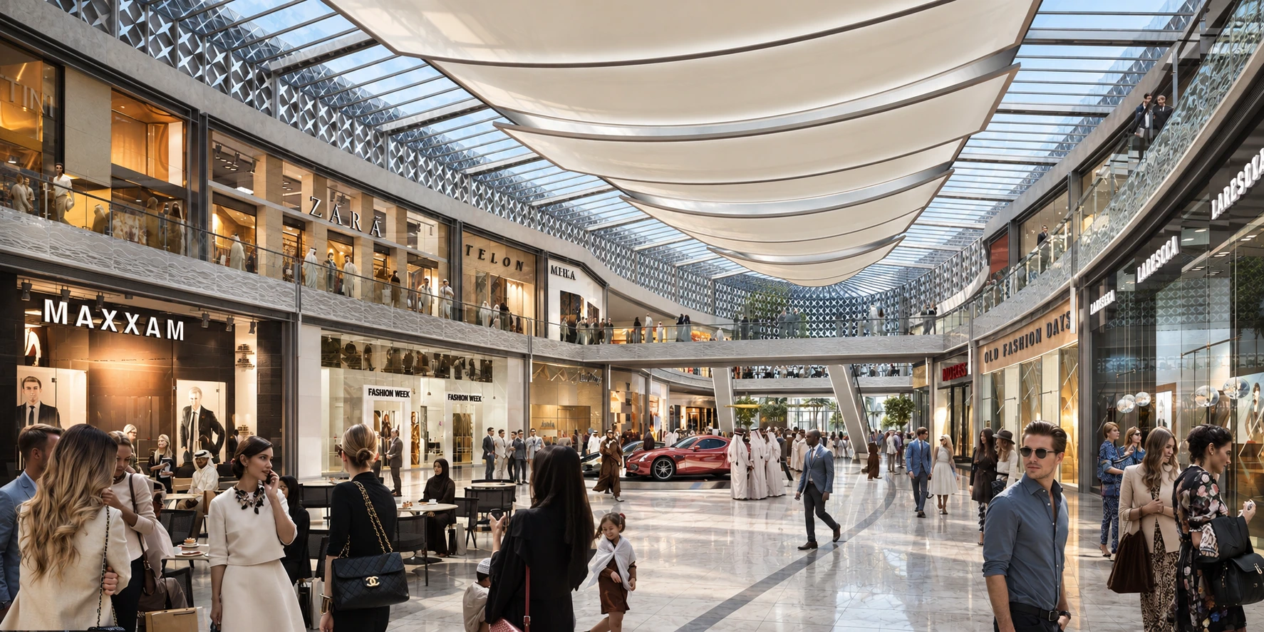 Dubai Hills Mall: interpretive photographic lighting study, view 4