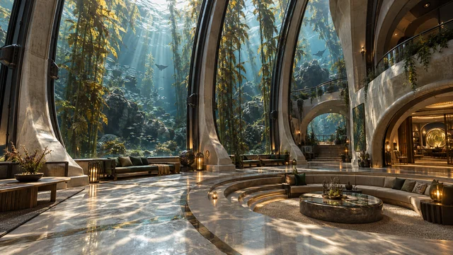 Dry Kelp Forest Sanctuary. AI-generated speculative study.