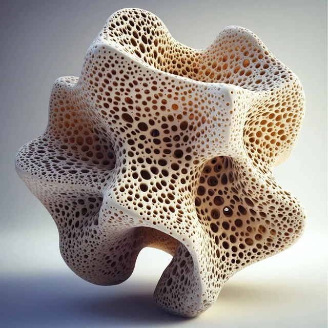 Porous Fold Vessel. AI-generated speculative design study.